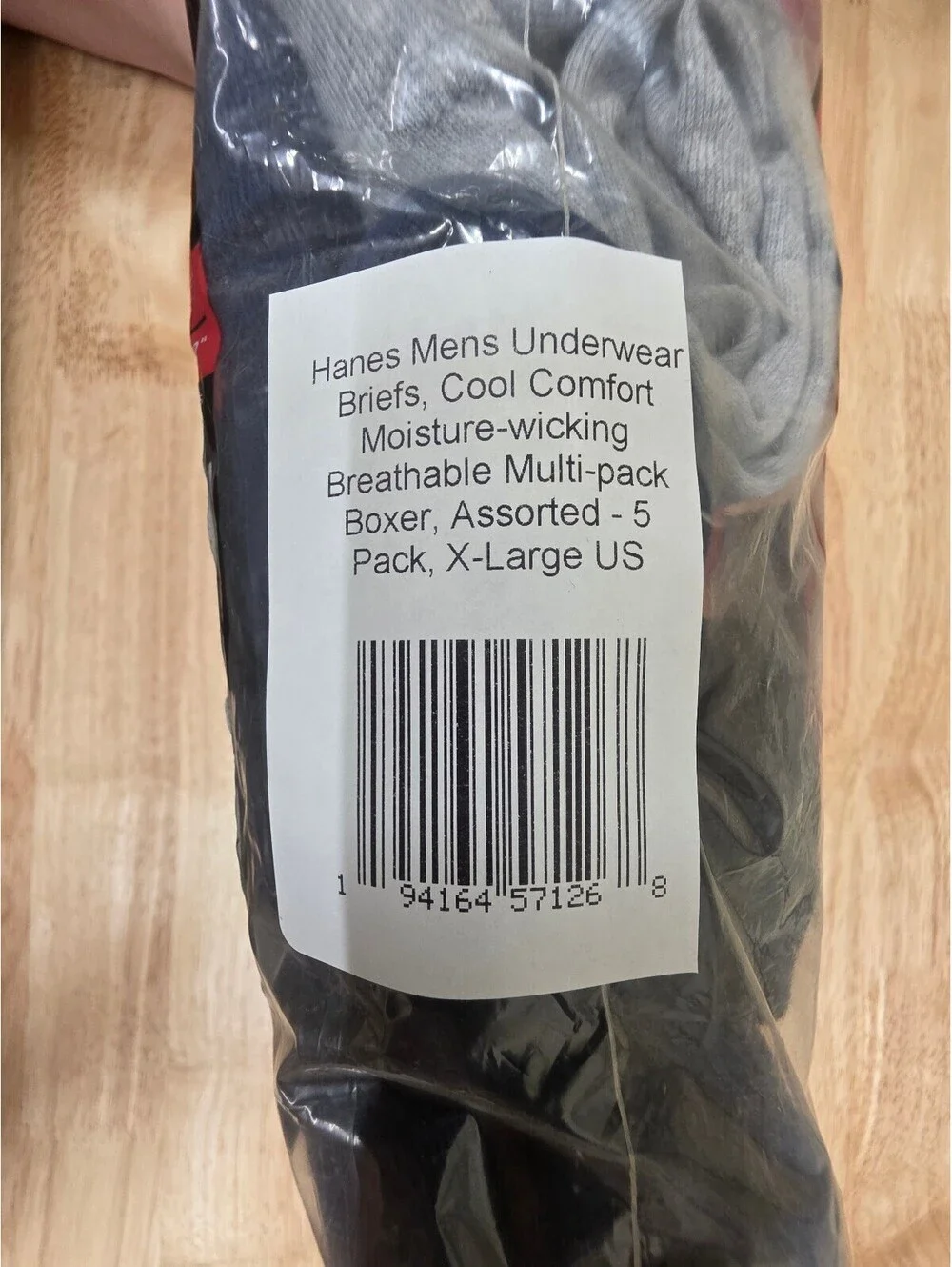 HANES MEN’S COOL COMFORT MOISTURE WICKING BREATHABLE BOXER BRIEFS 5 PACK XL